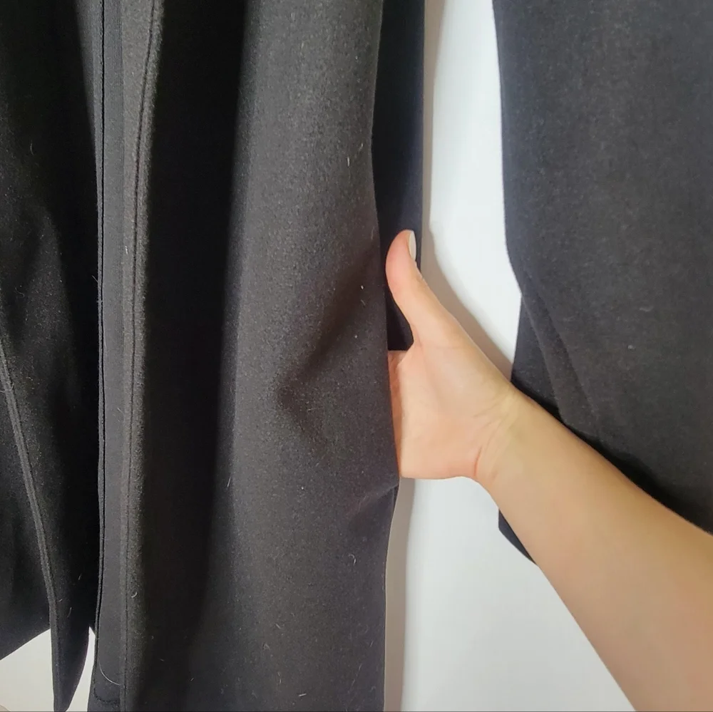 ZARA Black Long Open Front Coat Minimalist Tailored Jacket Size M - Picture 4 of 9